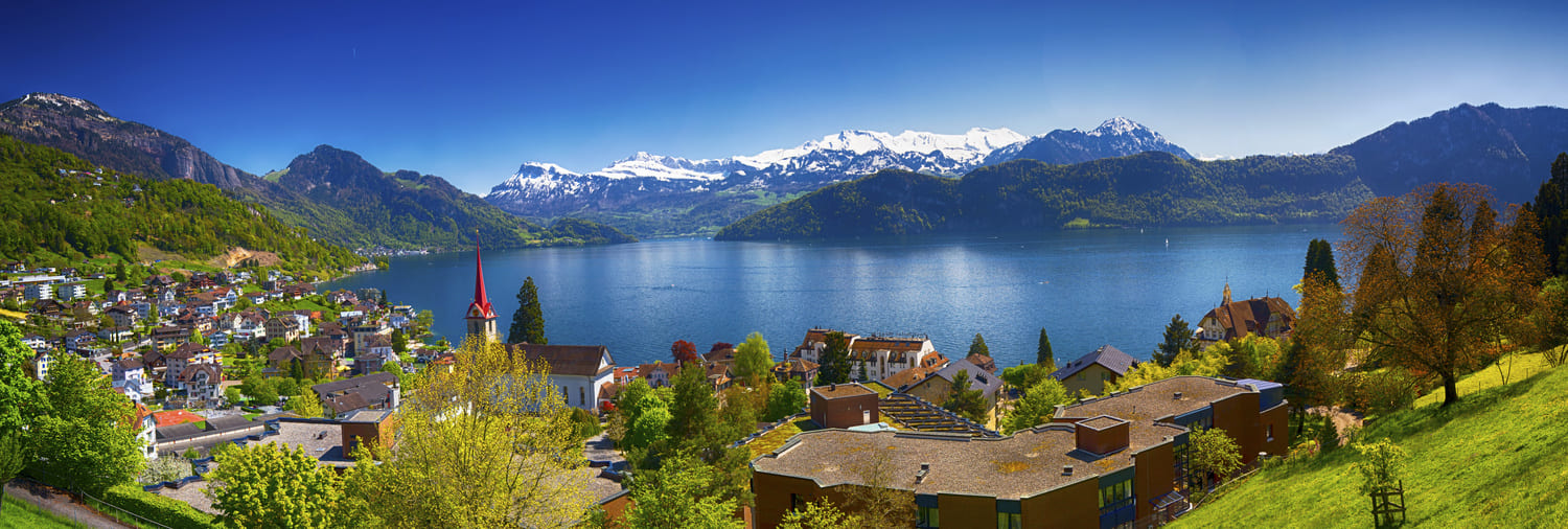 Blick über Vitznau über den Vierwaldtstättersee