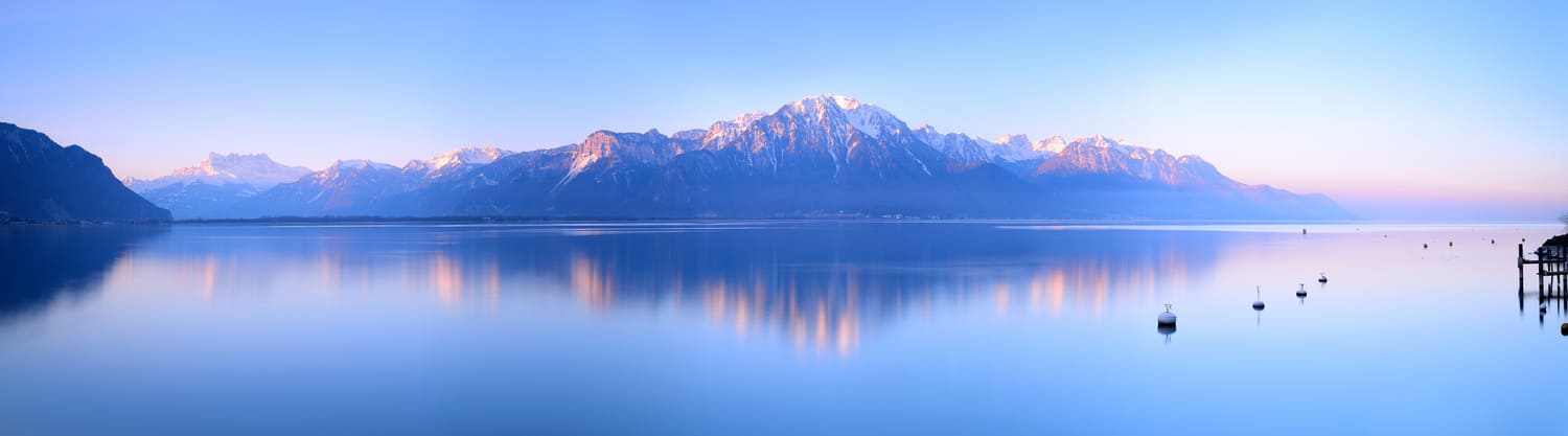 Vista de Montreux sobre el lago de Ginebra