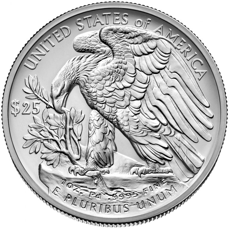 Palladiummünze von einer Unze Palladium Eagle